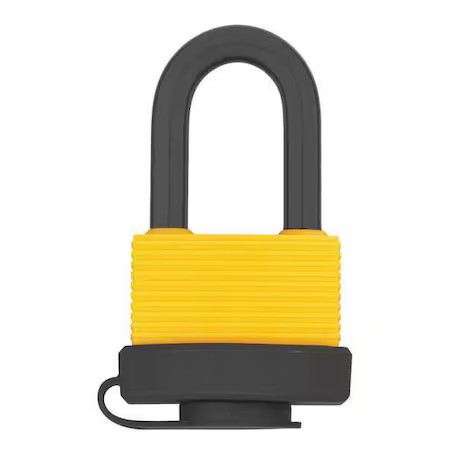 Padlock, Keyed Different, Standard Shackle, Rectangular Aluminum Body, Steel