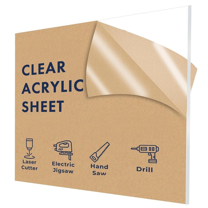 Clear Acrylic Sheet 36 in x 60 in - Crystal Clear, Strong, Shatter-Proof, Light