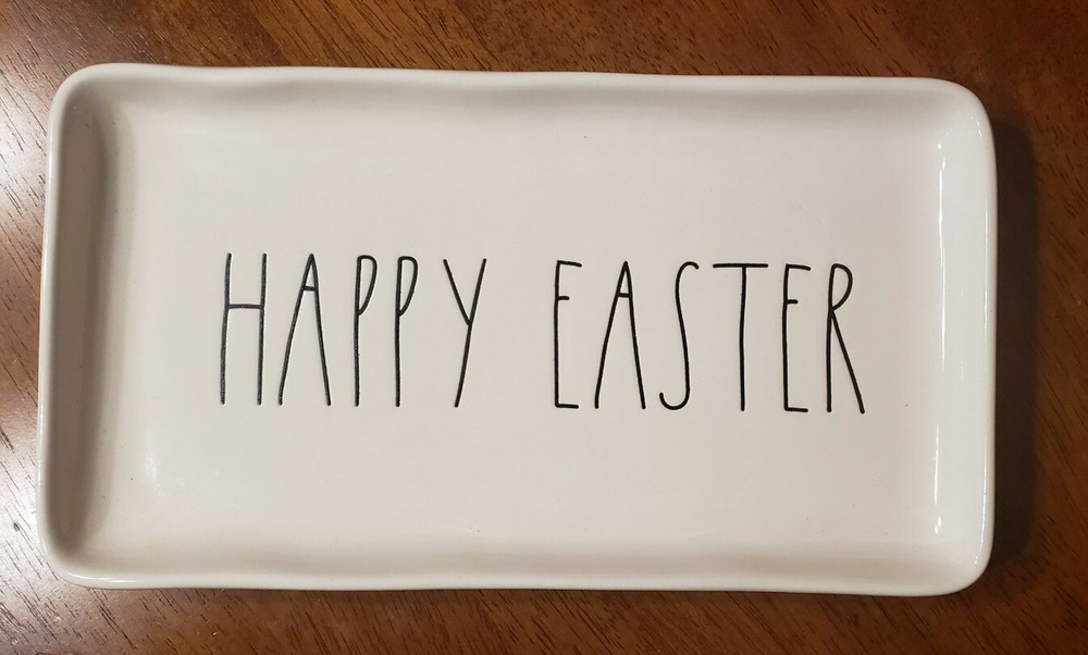 New Rae Dunn "HAPPY EASTER" Tray Serving Dish Ceramic