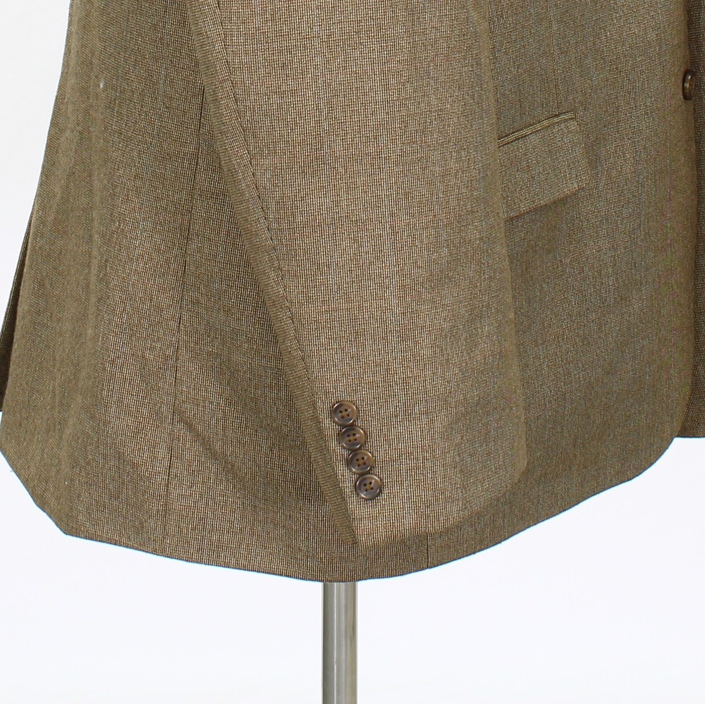 Chaps 48L Brown Sport Coat Blazer Jacket Solid 2B Polyester