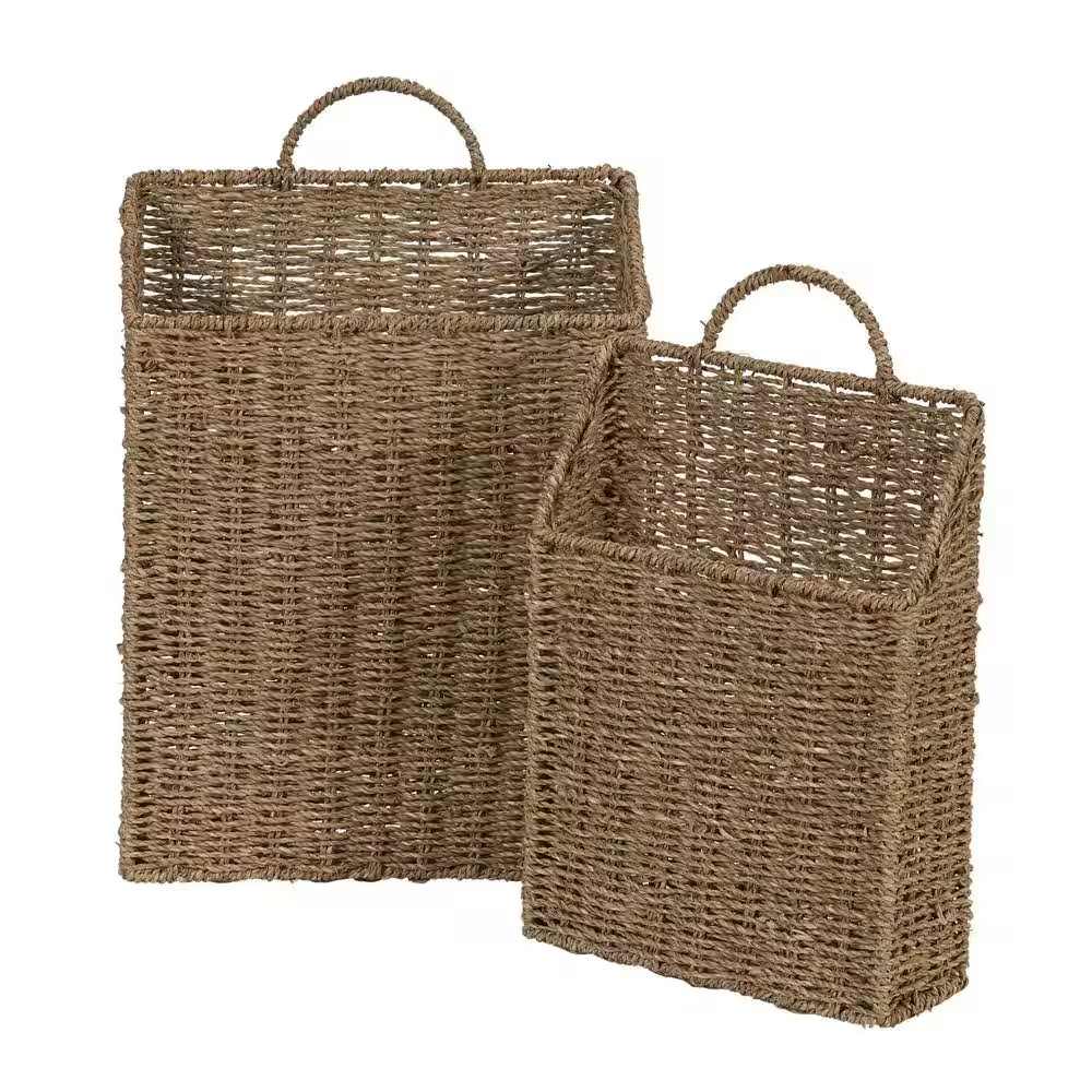 Seagrass Wicker Wall Basket Set