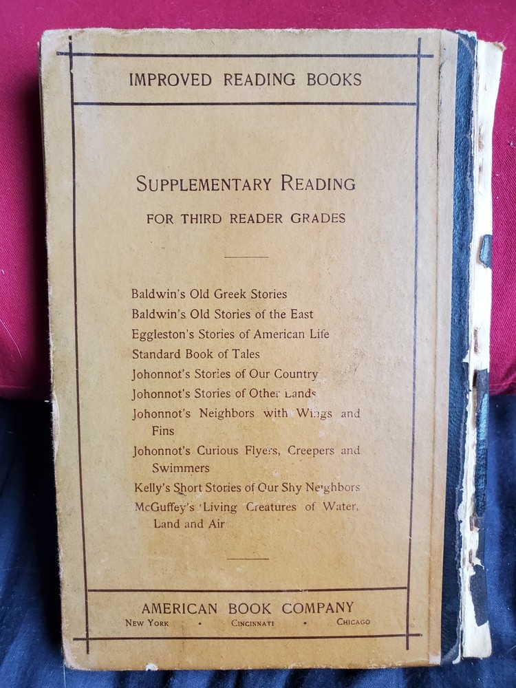 1877 Appletons' School Readers - Third Reader (Hardcover)(149 YEARS OLD!)