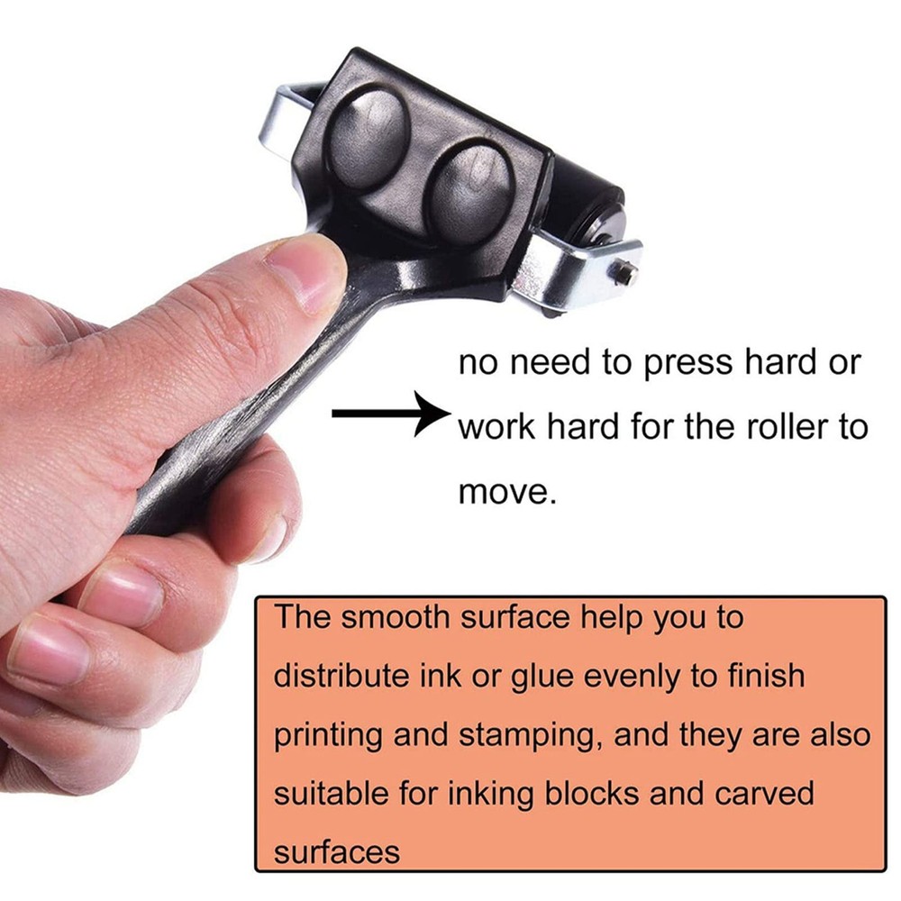 2 PCS Brayer Roller Printmaking Ink Distribution Rubber Craft Block Art