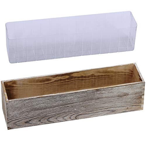 1 Pcs Wood Planter Rectangle Whitewashed Rectangular Decorative Wooden Box