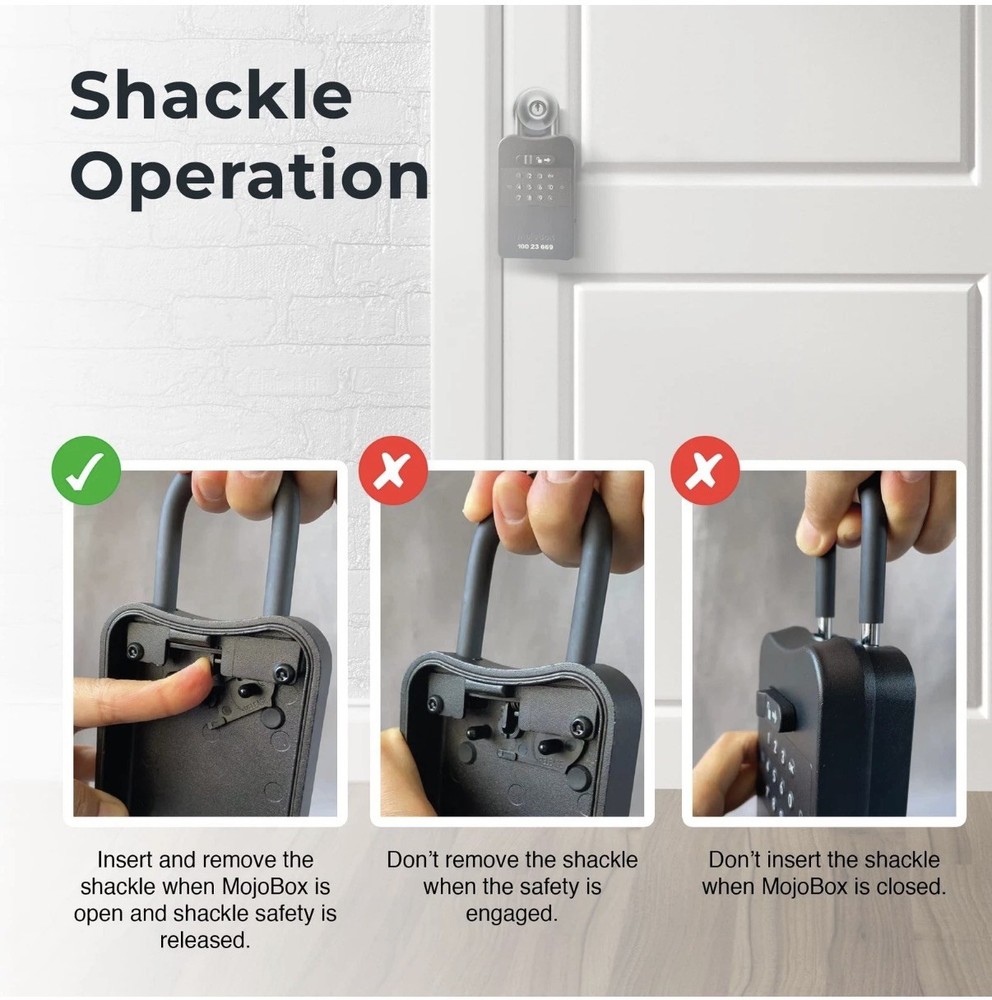 MojoBox, Digital Lockbox, Bluetooth Key iOS/Android App Black