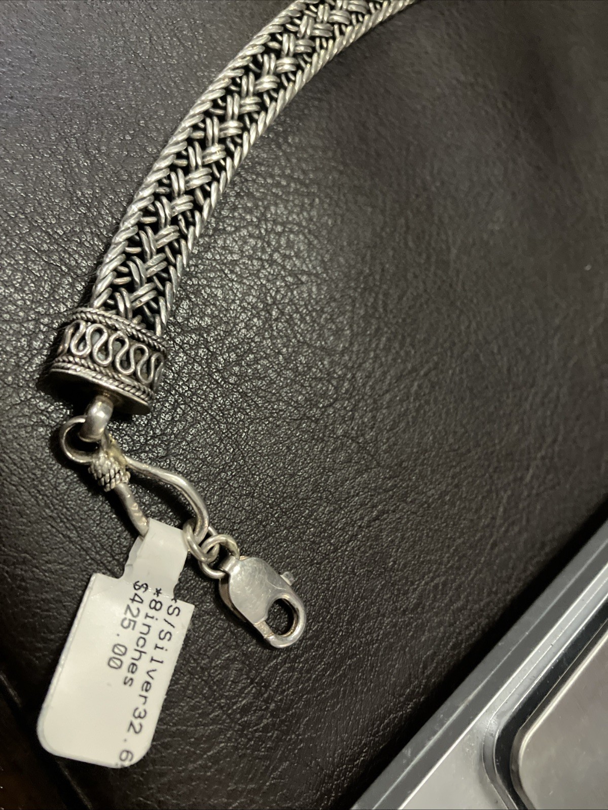 Sterling Silver 925 Vintage Bali Antique Finish Bracelet 32.6 Grams 8 Inches