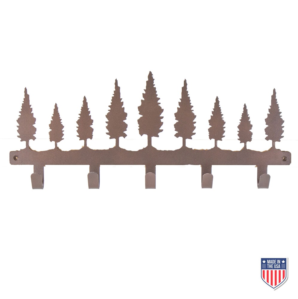 Rustic Tree Silhouette Wall-Mounted Coat Rack