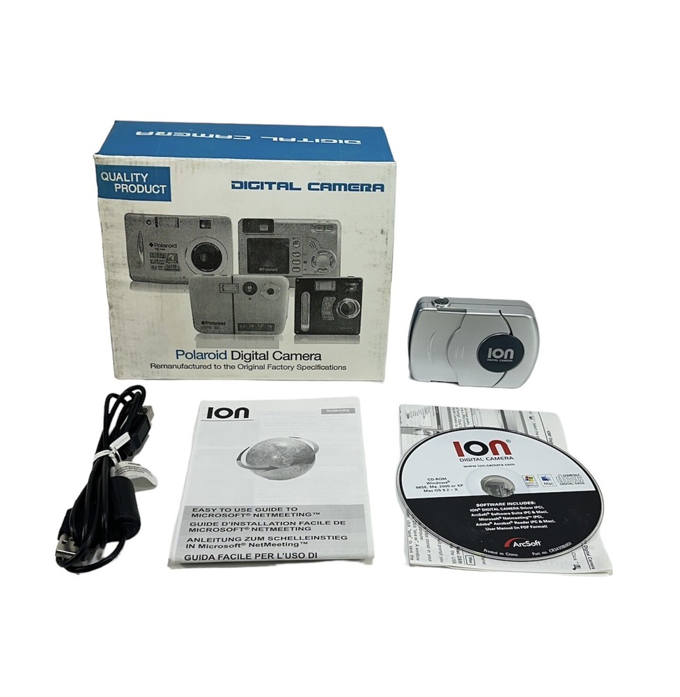 Ion Model 3000 Pocket Sized Digital Camera with CD & Cable in Box ~ WORKS
