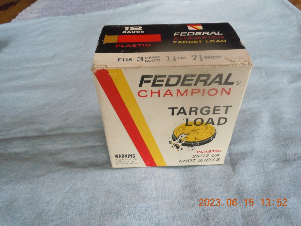 7 Vintage Shot Shell Boxes-Federal Champion Target Load