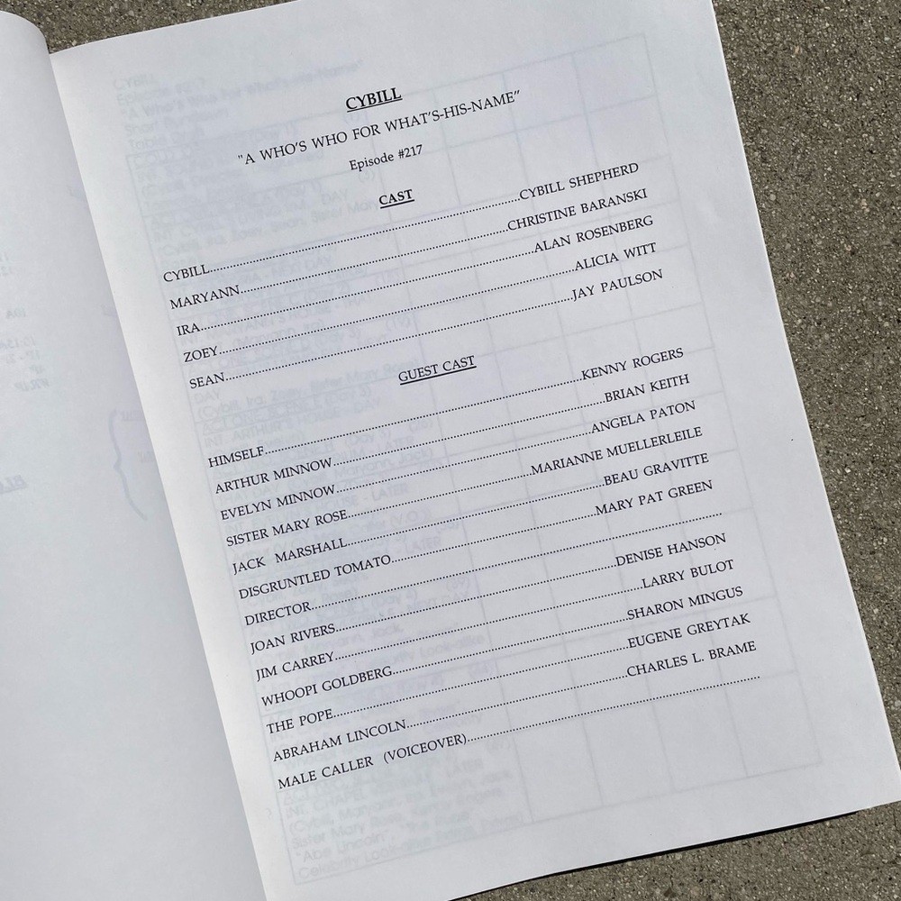 CYBILL 1996 TV Series SET Production Used Scripts Table Final Revised Drafts