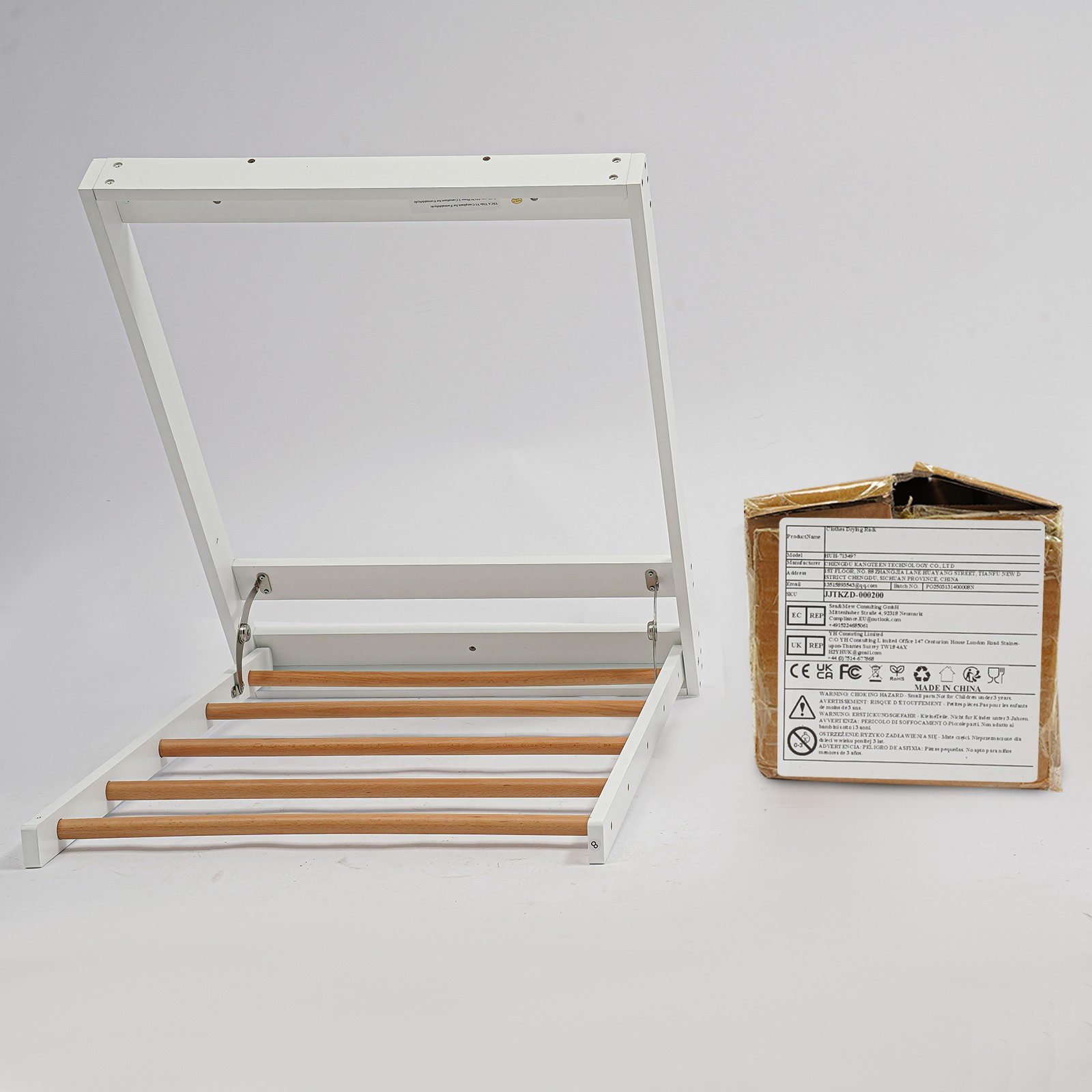 Wall Mounted Clothes Drying Rack, Indoor Folding Clothes Drying Rack for Laundry