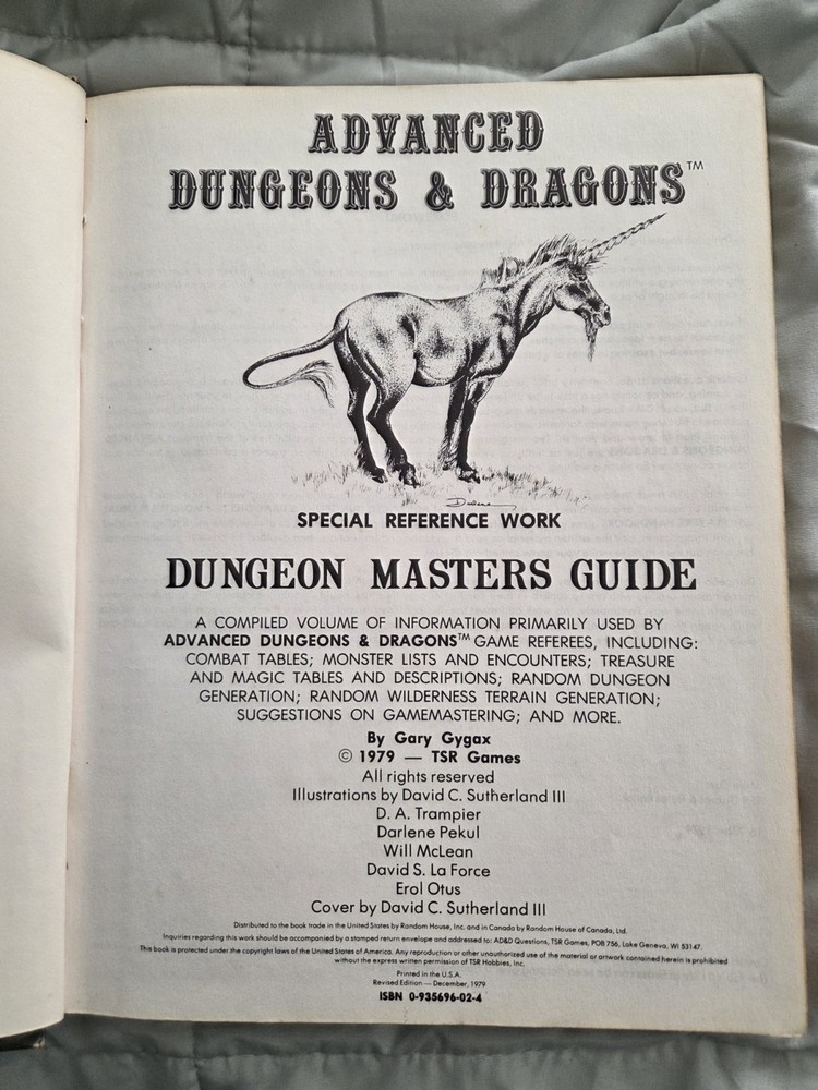 Advanced D&D Dungeon Masters Guide 1st Edition
