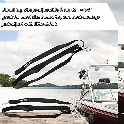 Adjustable Bimini Top StrapsMarine Awning Webbing Straps with Stainless Stee ...