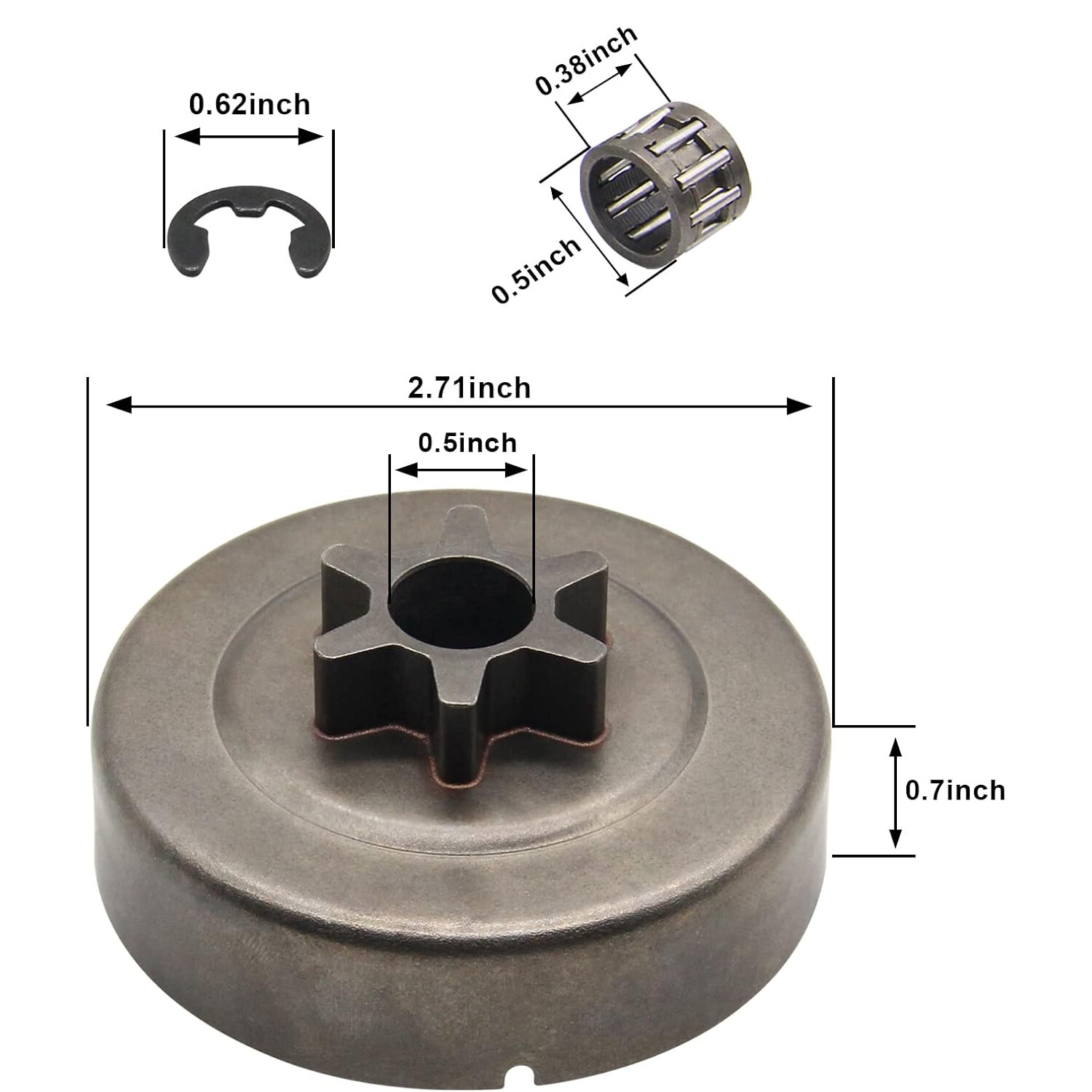 6*/set 3/8" Sprocket Clutch 6Teeth For Stihl 017 018 021 MS170 MS180 MS210 MS230