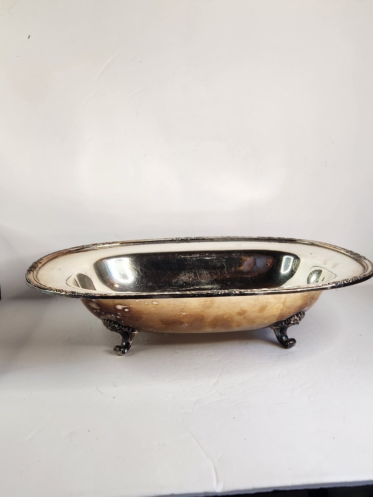 Vintage footed silverplate serving dish