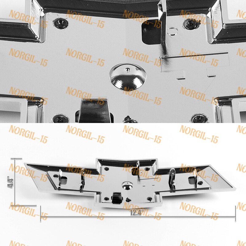 For 2022-2024 Chevrolet Refreshed Silverado 1500 Bowtie Front Grill Black Emblem