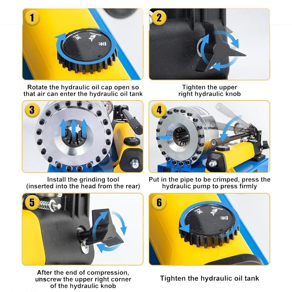 New 5600KN Hydraulic Hose Crimper Pipe Clamping Machine w/ 8 Sets Dies 10mm-30m