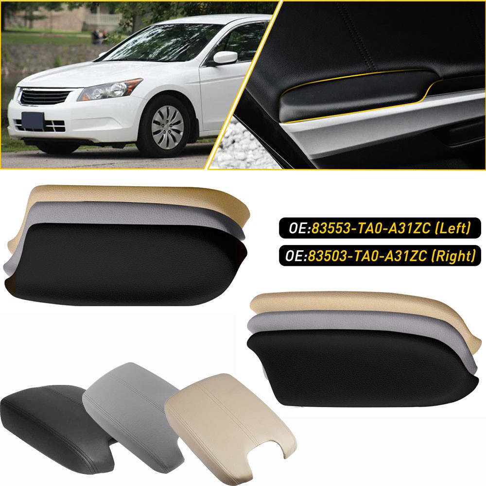 Door Armrest Hand Leather Arm Rest Cover Base Lid For Honda Accord 08-12 J