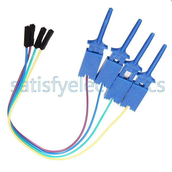 4PCS Test Clamp Wire Hook Test Clip for Logic Analyzer Electronic Components