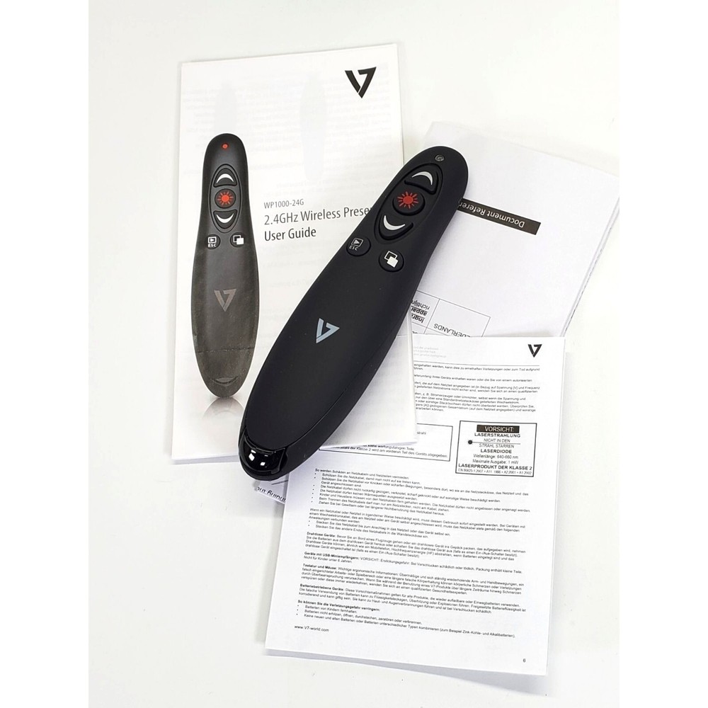 E-2 V7 Wireless Presenter Laser Pointer microSD Card Reader-USB-5 Buttons