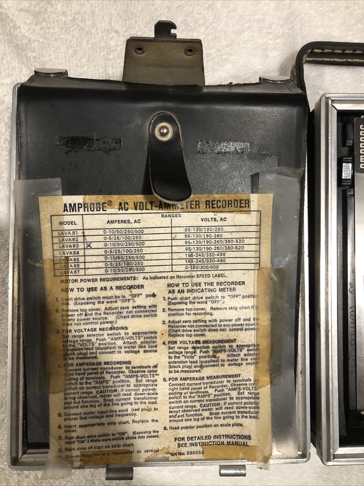 Vintage - AMPROBE Recorder Chart Printer - AC Volt Ammeter - Current Transducer