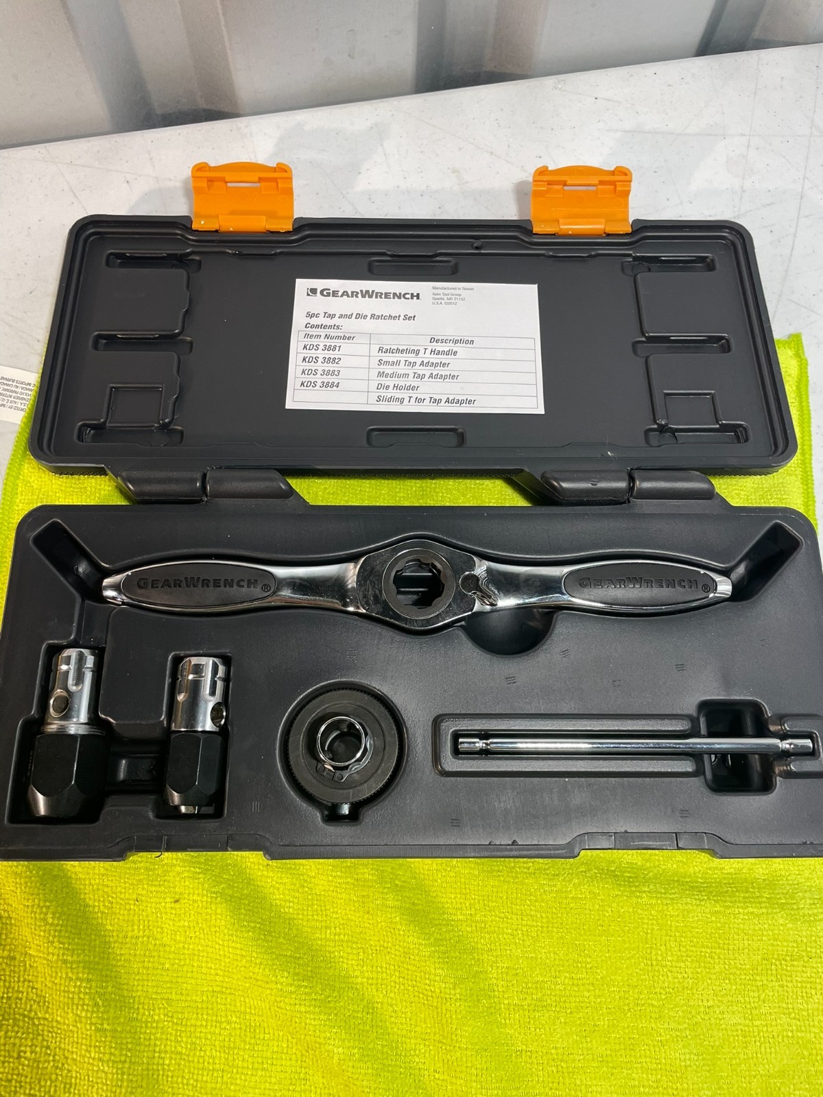 GearWrench 5pc Tap and Die Ratchet Set KDS 3881-3884 w/ Case Complete