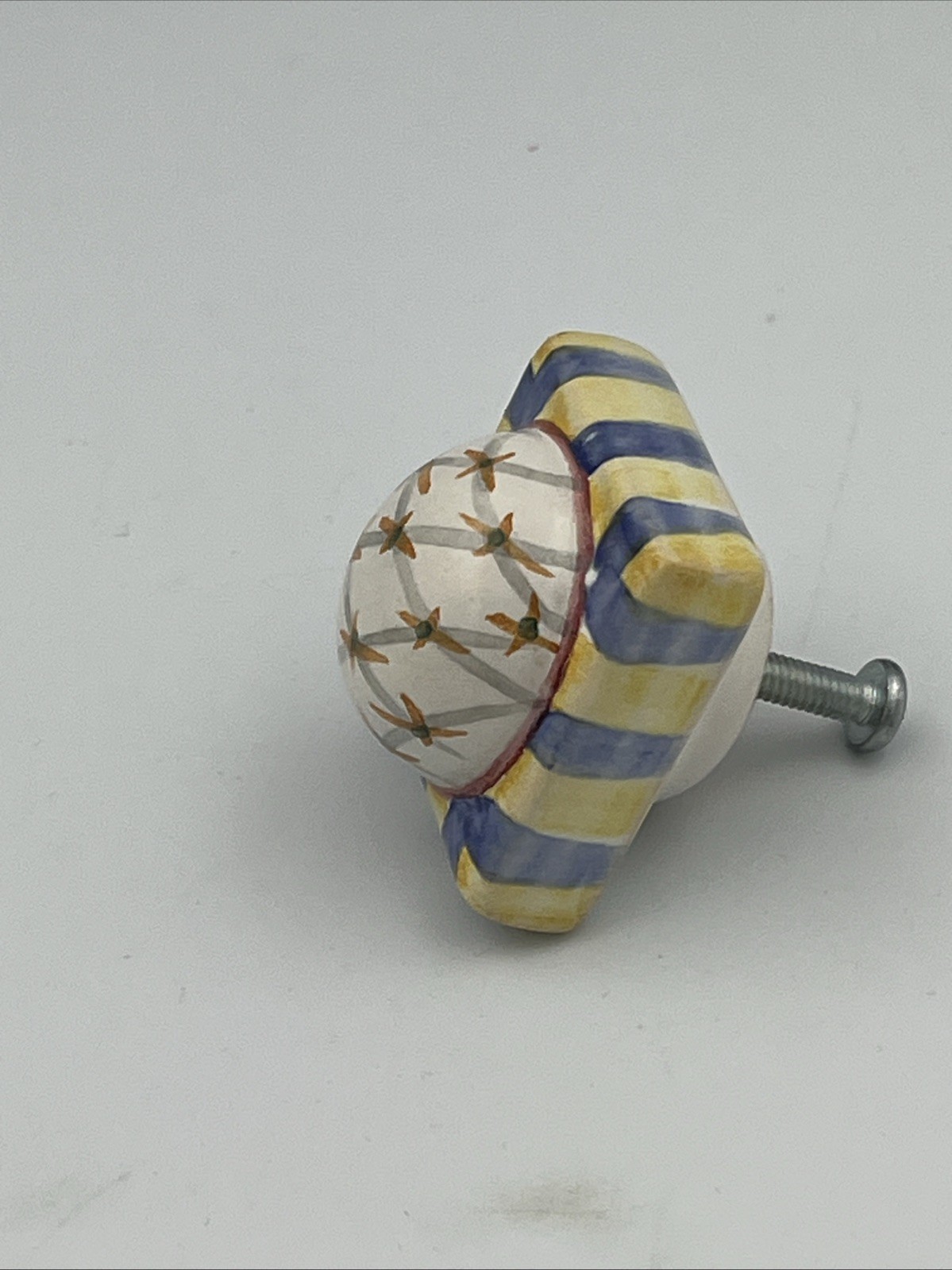 Vintage Mackenzie Childs Aalsmeer Cabinet Knob Drawer Pull 1.5 in