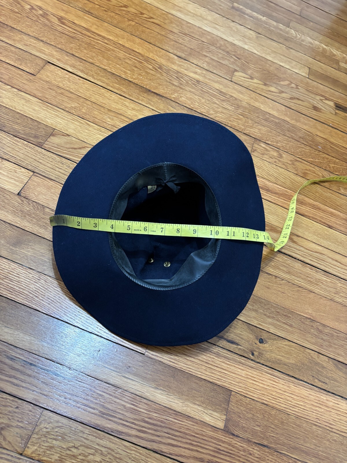 Vintage US Army Cavalry Navy Blue Wool Felt Bucket Hat Sz 7 1/8 w Emblem Pin