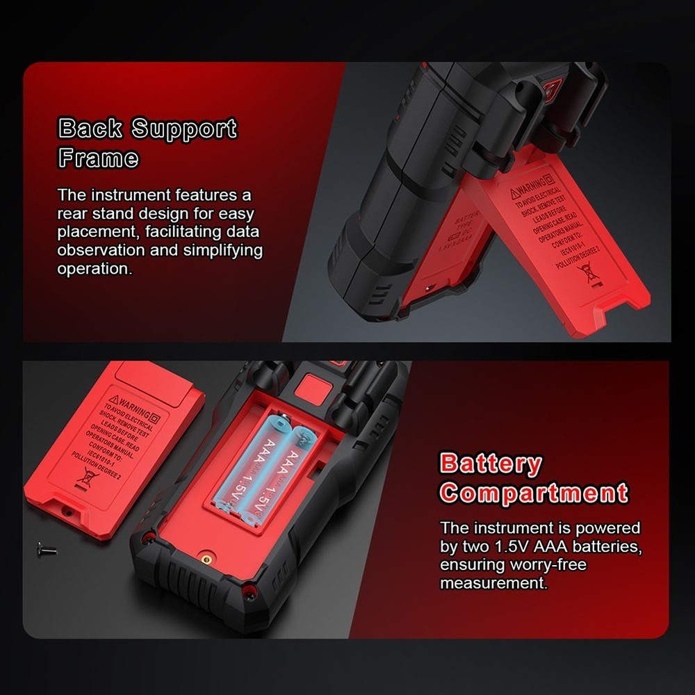 HT161A Auto Range Multimeter 4000 Counts Backlit LCD NCV and Diode Test