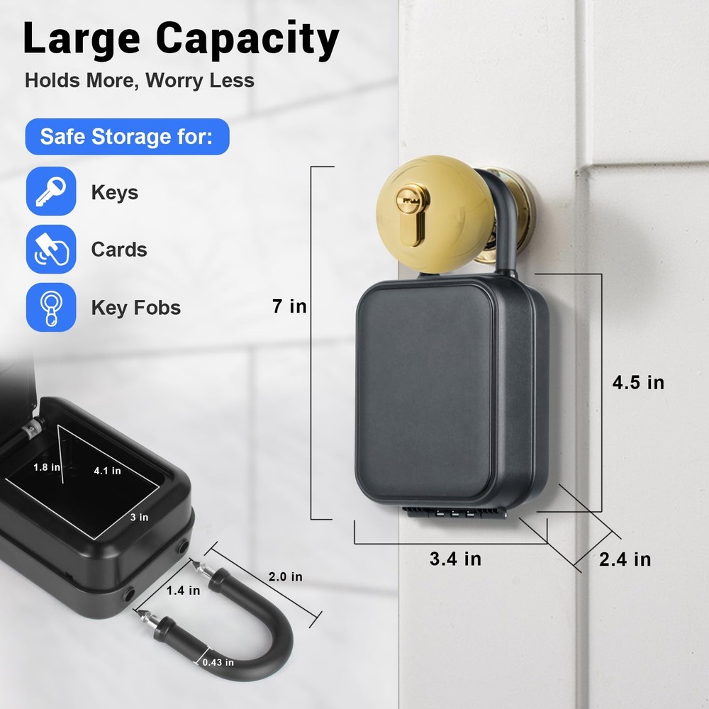 Smart Key Lock Box with Code – Bluetooth & PIN Unlock, APP Controlled Padlock...