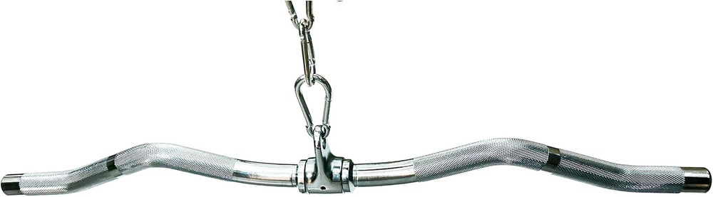 Lat Cable Machine Attachment Curl Pulldown Barbell Revolving Bar, Multi-Exercise