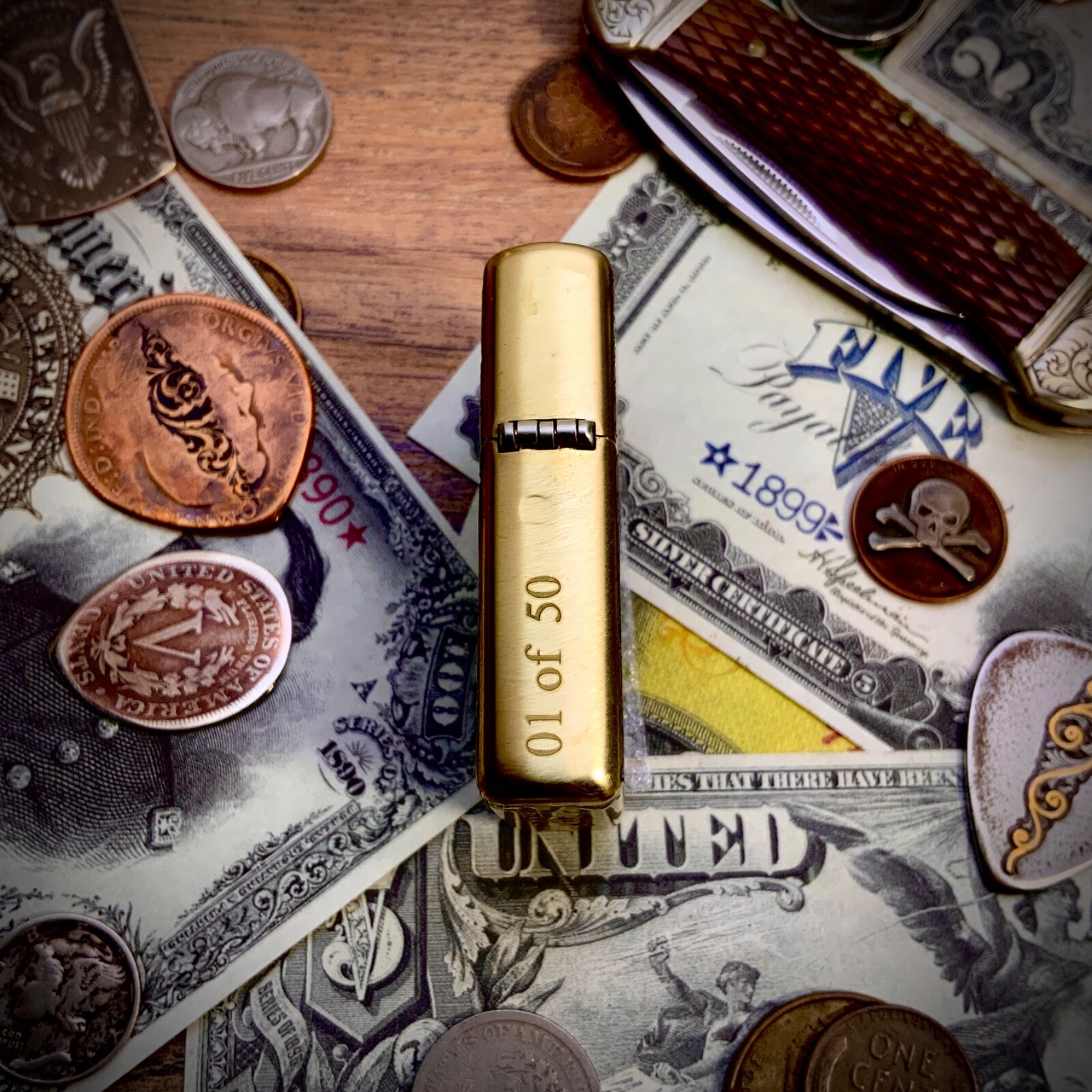 Zippo AC DC Themed Brass Armor Cigarette Lighter - Limited Edition of 50