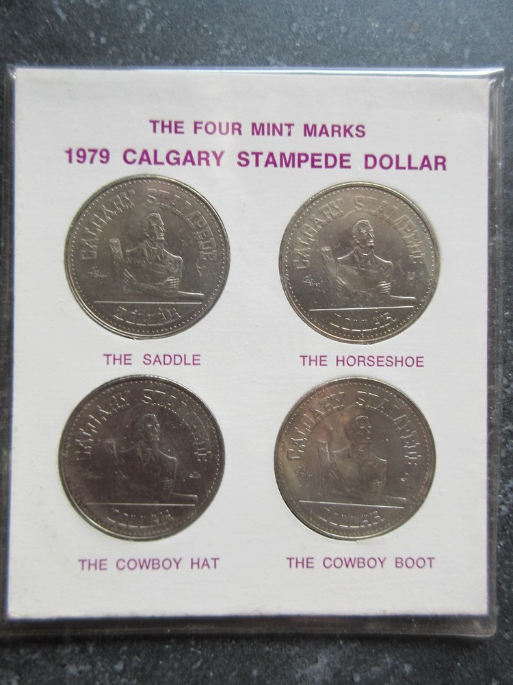 1979 Calgary Stampede Four Mint Mark Dollar Set