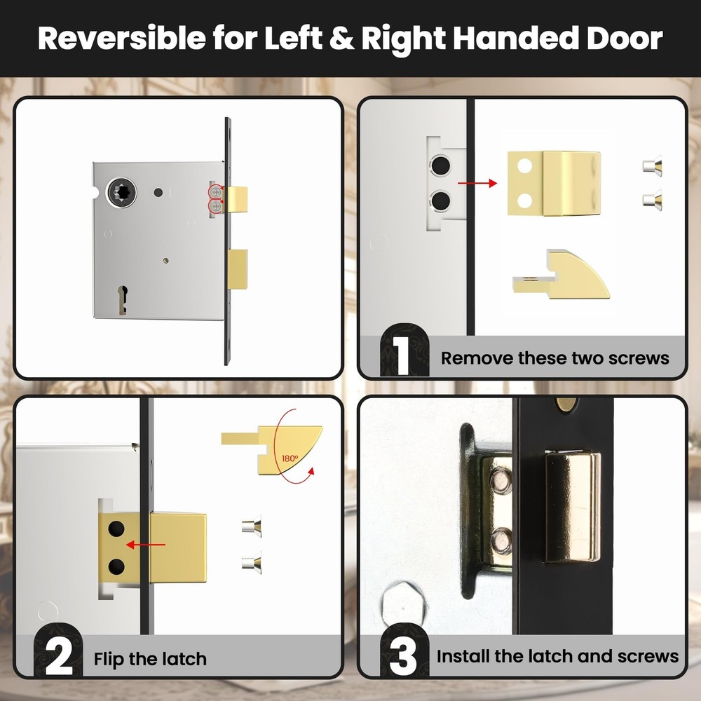 Antique Door Knobs Interior Mortise Lock Matte Black Door Knobs Crystal Glass...