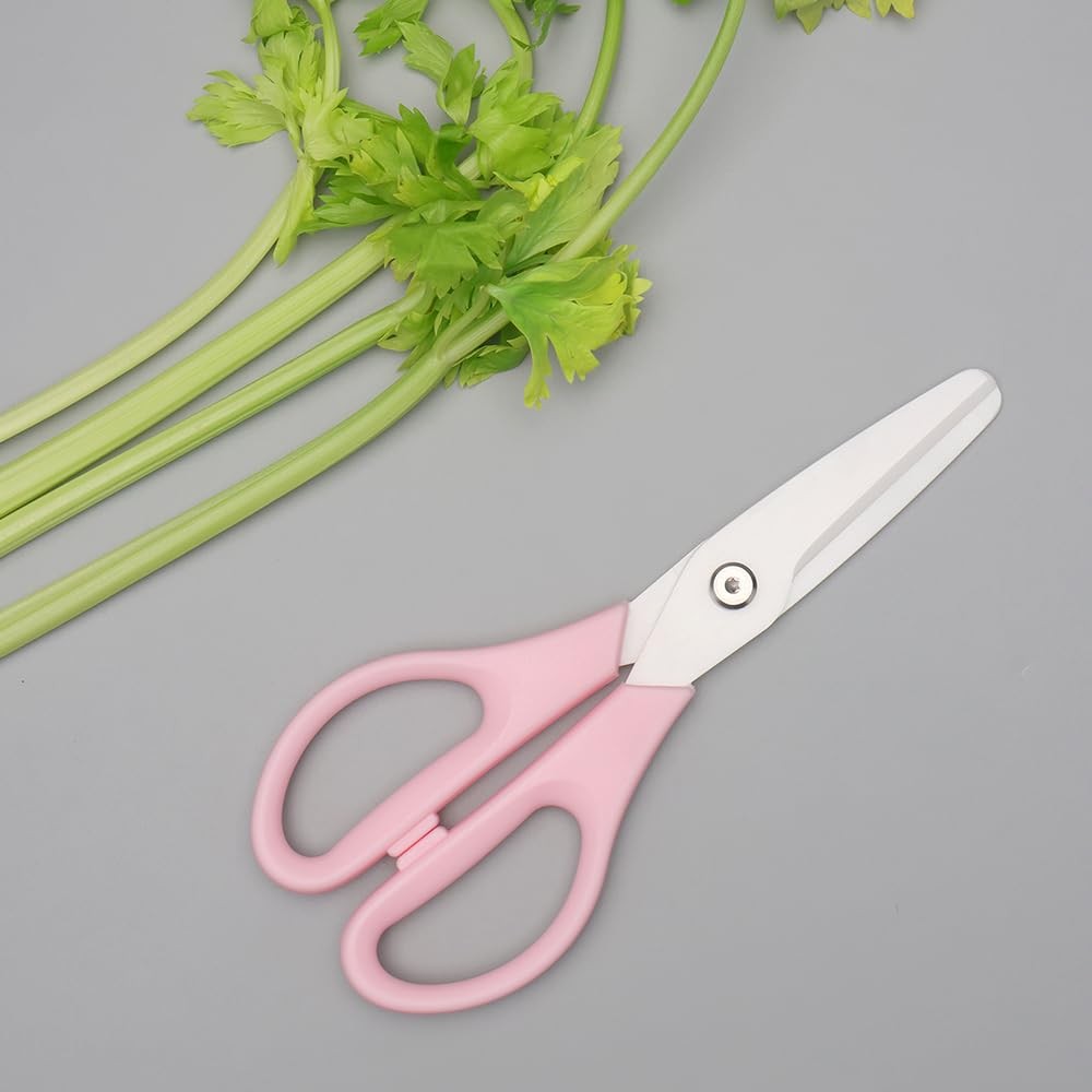 Ceramic Kitchen Scissors 8" Ceramic Blade Scissors White Sharp Blade with Pin...
