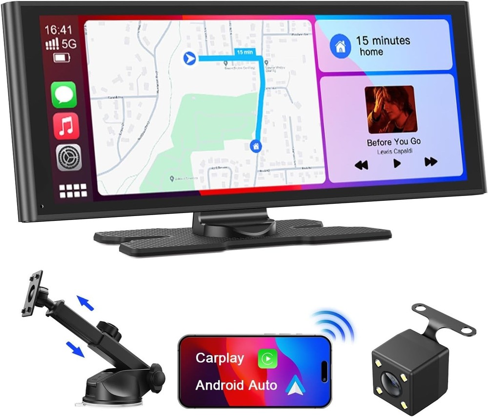 Apple Carplay Android Display 10" Backup Camera, Navigation, Siri Voice Control