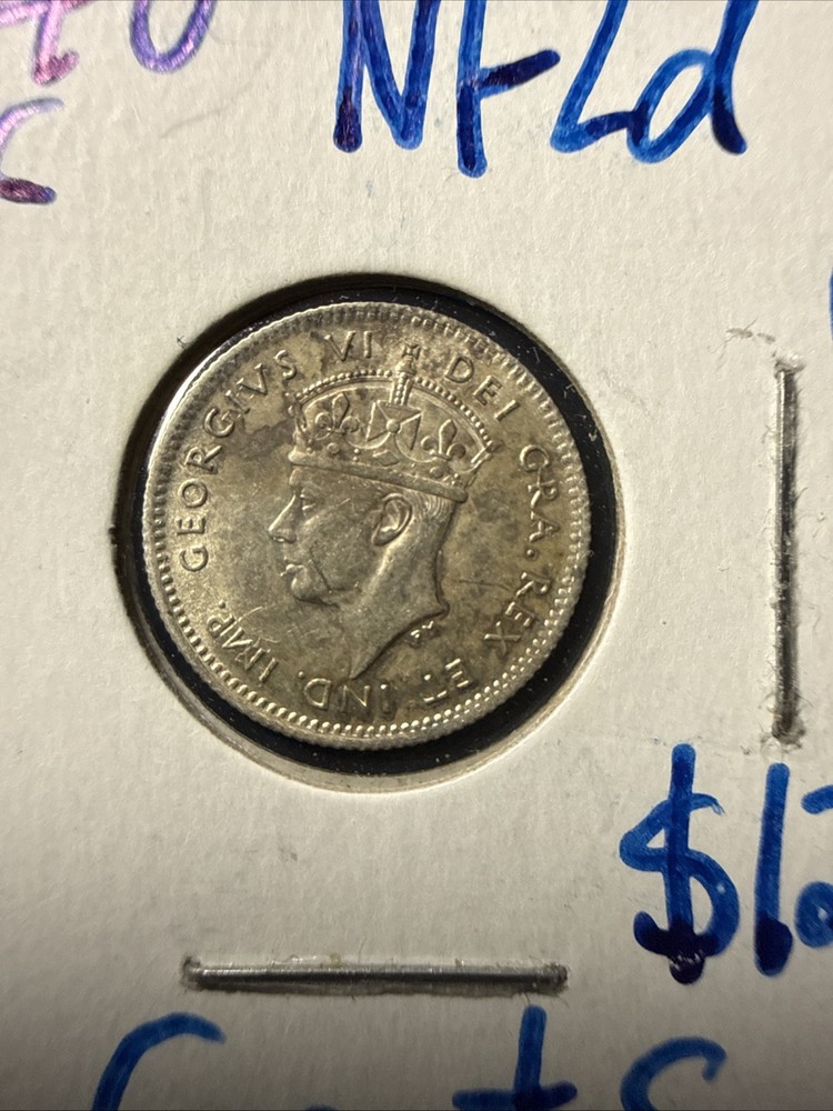 1940c Newfoundland Five Cent 5c Silver Coin  C6