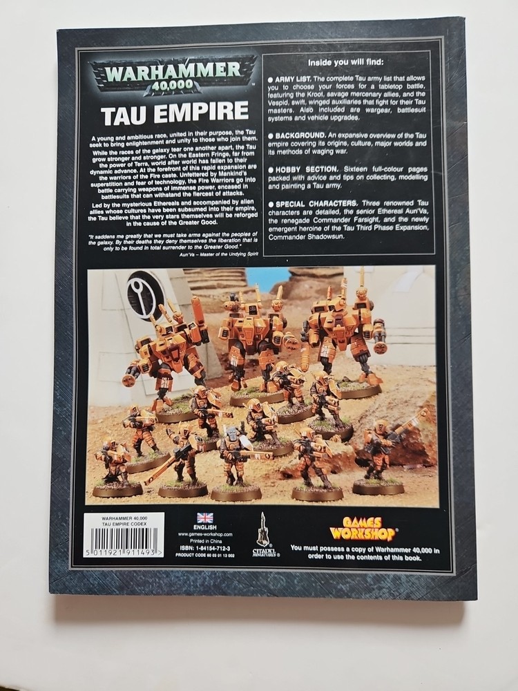 Warhammer 40K Codex Tau book 2005 4th Edition Games Workshop 40K