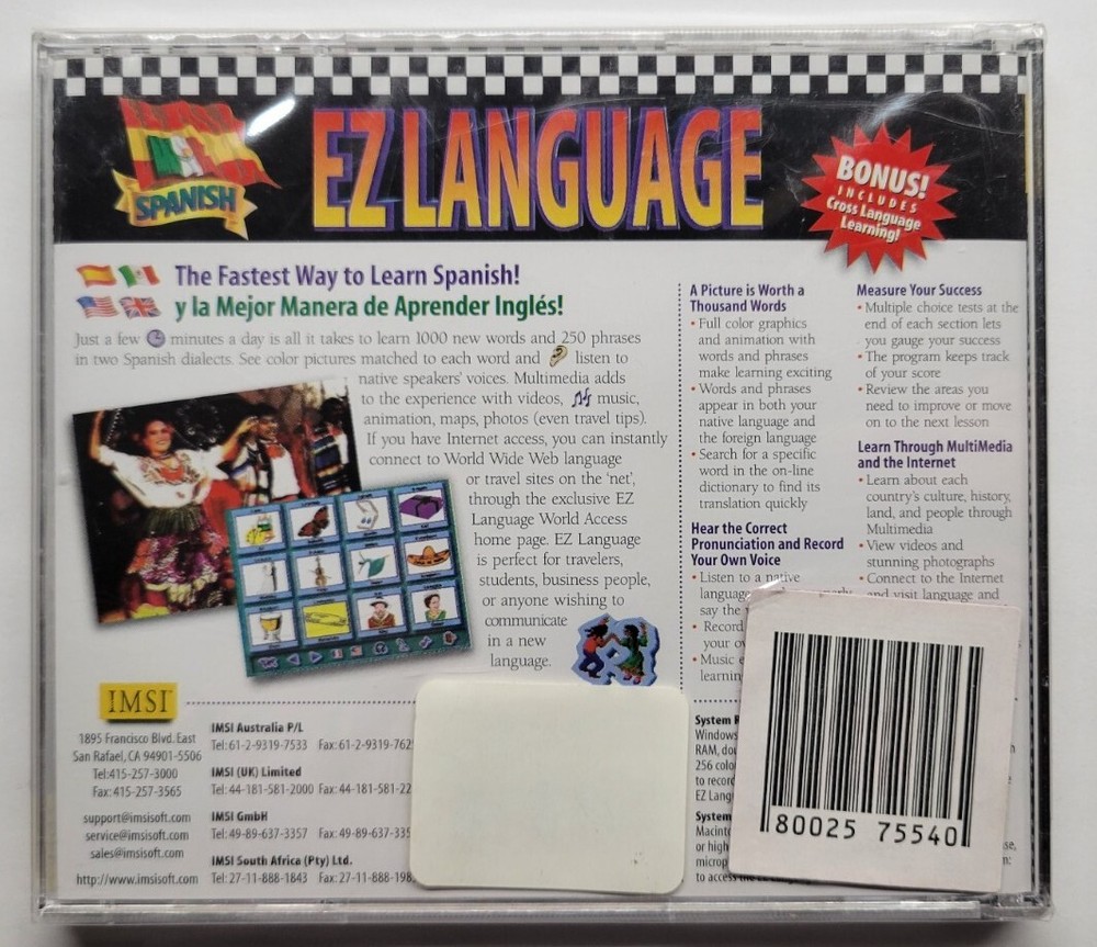 EZ Language Spanish (PC CD-ROM, 1996)