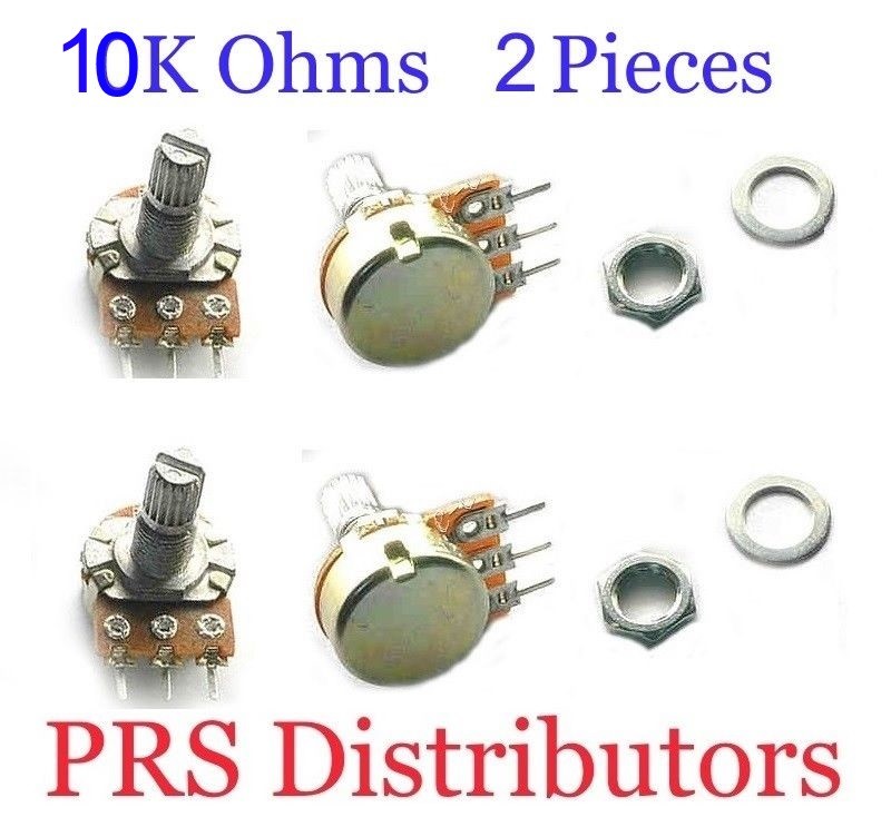 Volume Control 10KΩ Potentiometer 10KΩ Terminal Linear Panel Mount B Type 2 Pcs