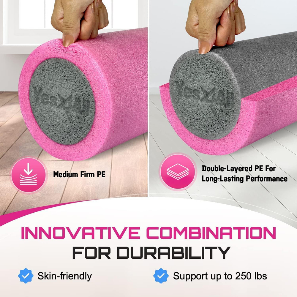 High-Density EPP round Back Roller Foam, Exercise Foam Roller for Yoga, Pilates
