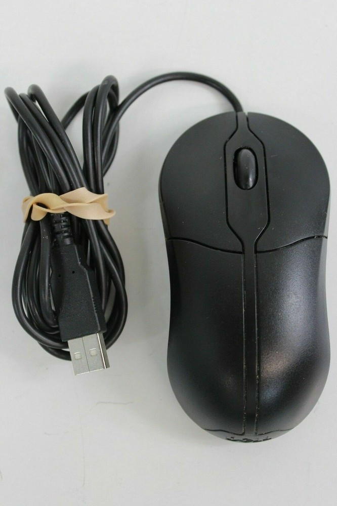 Dell Black USB Scroll Wheel 3button Optical Mouse wired keyboard PC computer