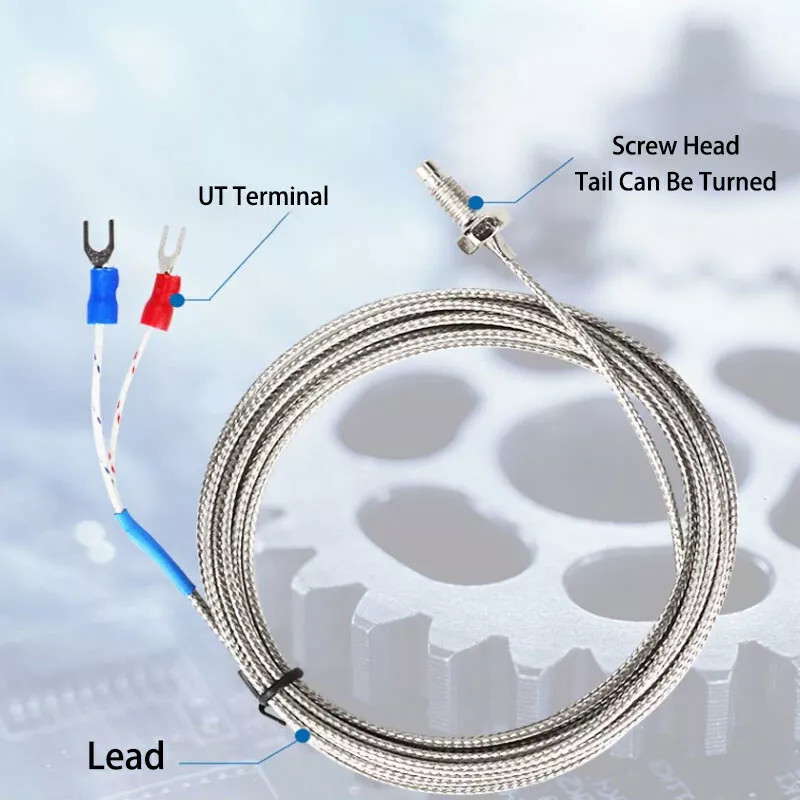 K E Type Thermocouple Probe Thermistor Sensor Probe High Temperature Sensor M6M8