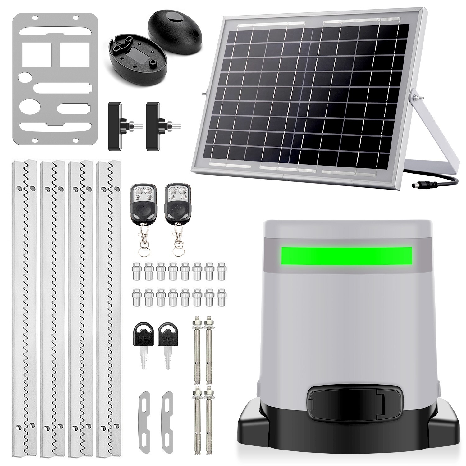 Blütezeit 1400lbs Automatic Sliding Gate Opener WiFi /Solar Power/Battery Backup