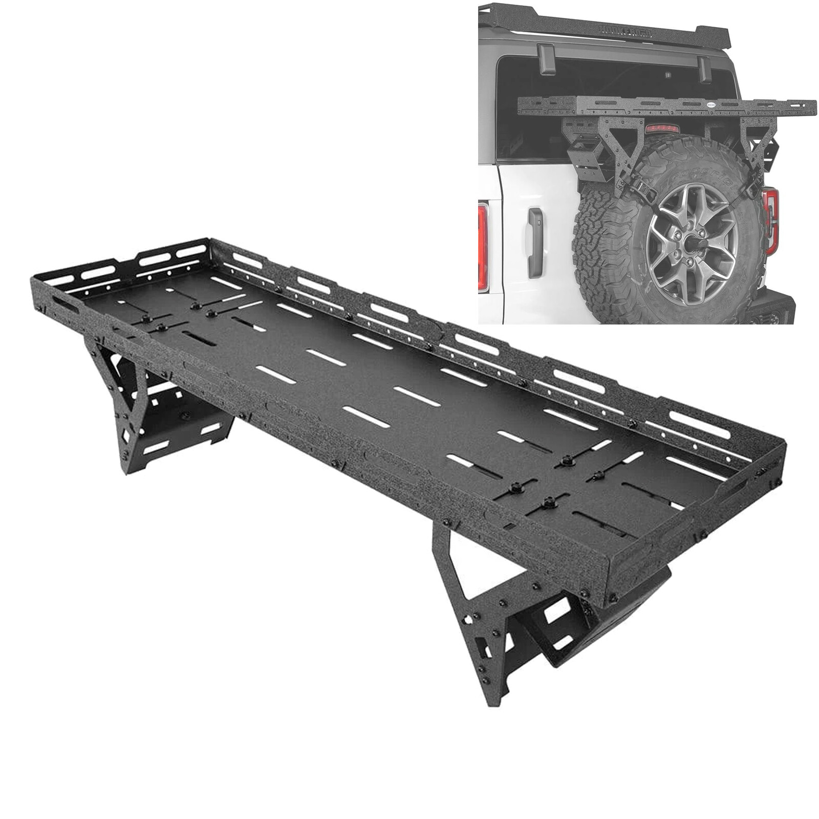 Fit 76-24 Jeep Wrangler Rear Cargo Basket Rack Spare Tire Utility Storage Basket