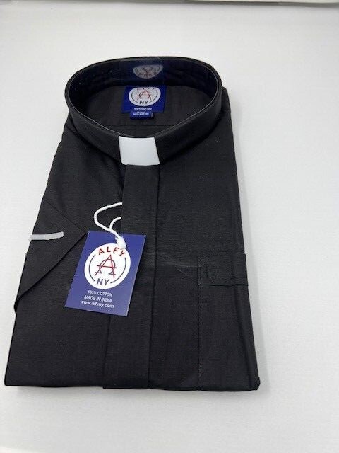 Men's SHORT SLEEVE Premium CLERGY Shirts ,CATHOLIC, PRIEST shirts 100% COTTON
