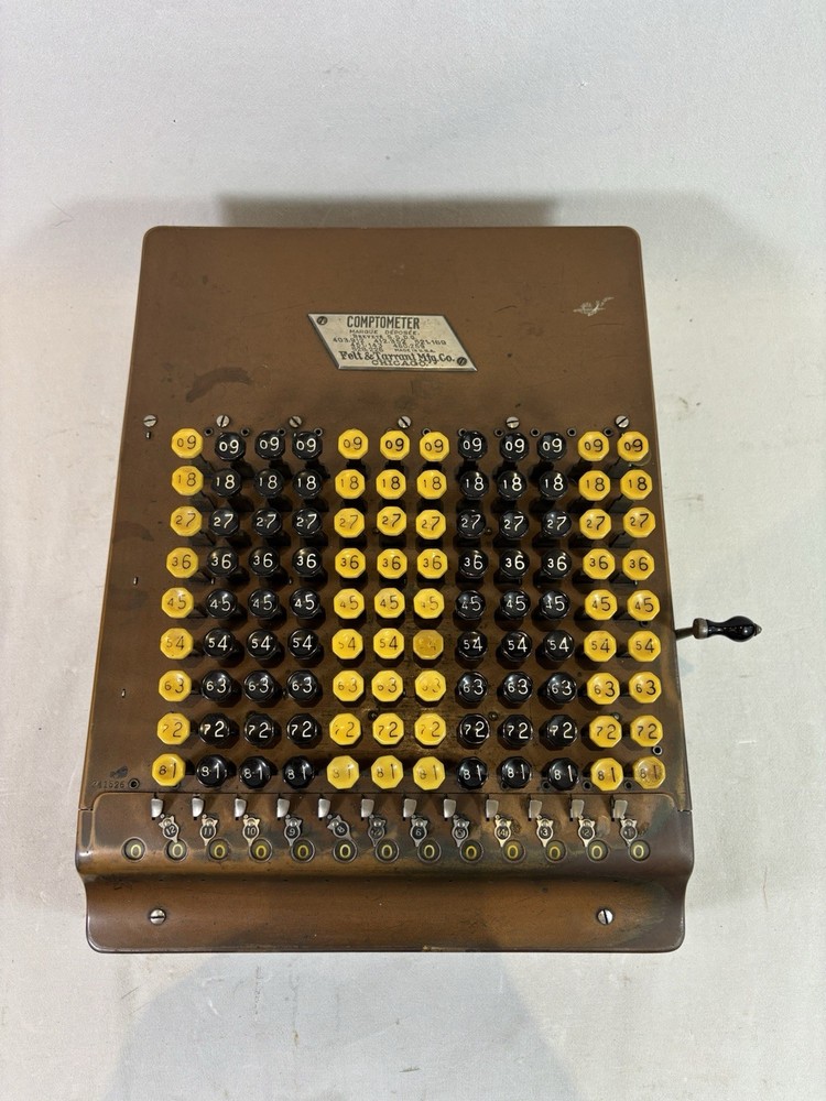 Vintage Adding Machine COMPTOMETER Felt & Tarrant - Model F - Chicago TBE