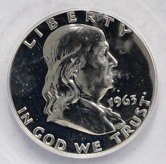 1963 Franklin Silver Half Dollar ICG PR66