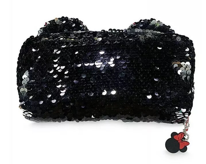 Disney Minnie Mouse Reversible Sequin Coin Purse, Cosmetic Bag, Pencil Case NWT