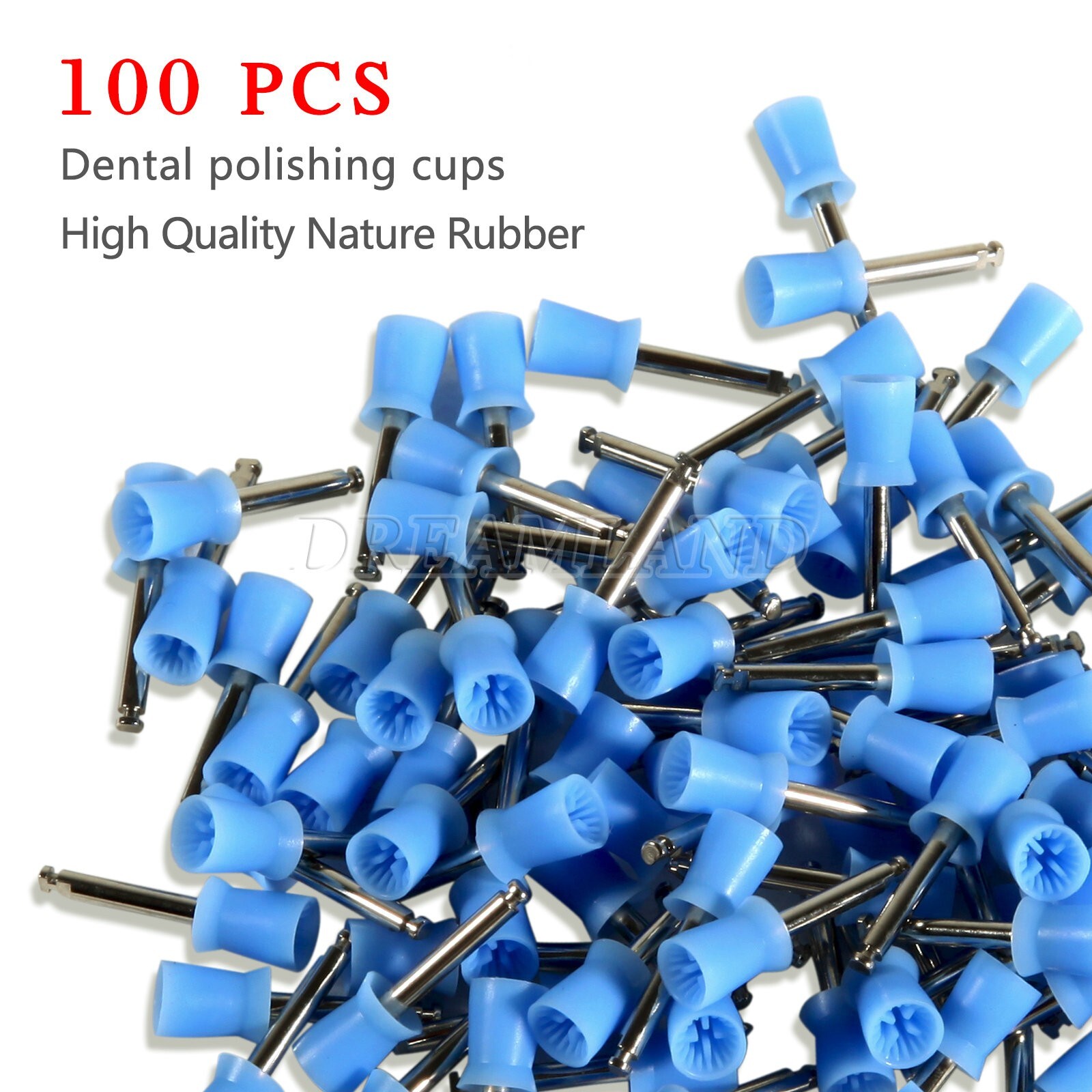 100 pcs Dental Polishing Polish Prophy Cups Latch Type Brushes Polisher cup Blue